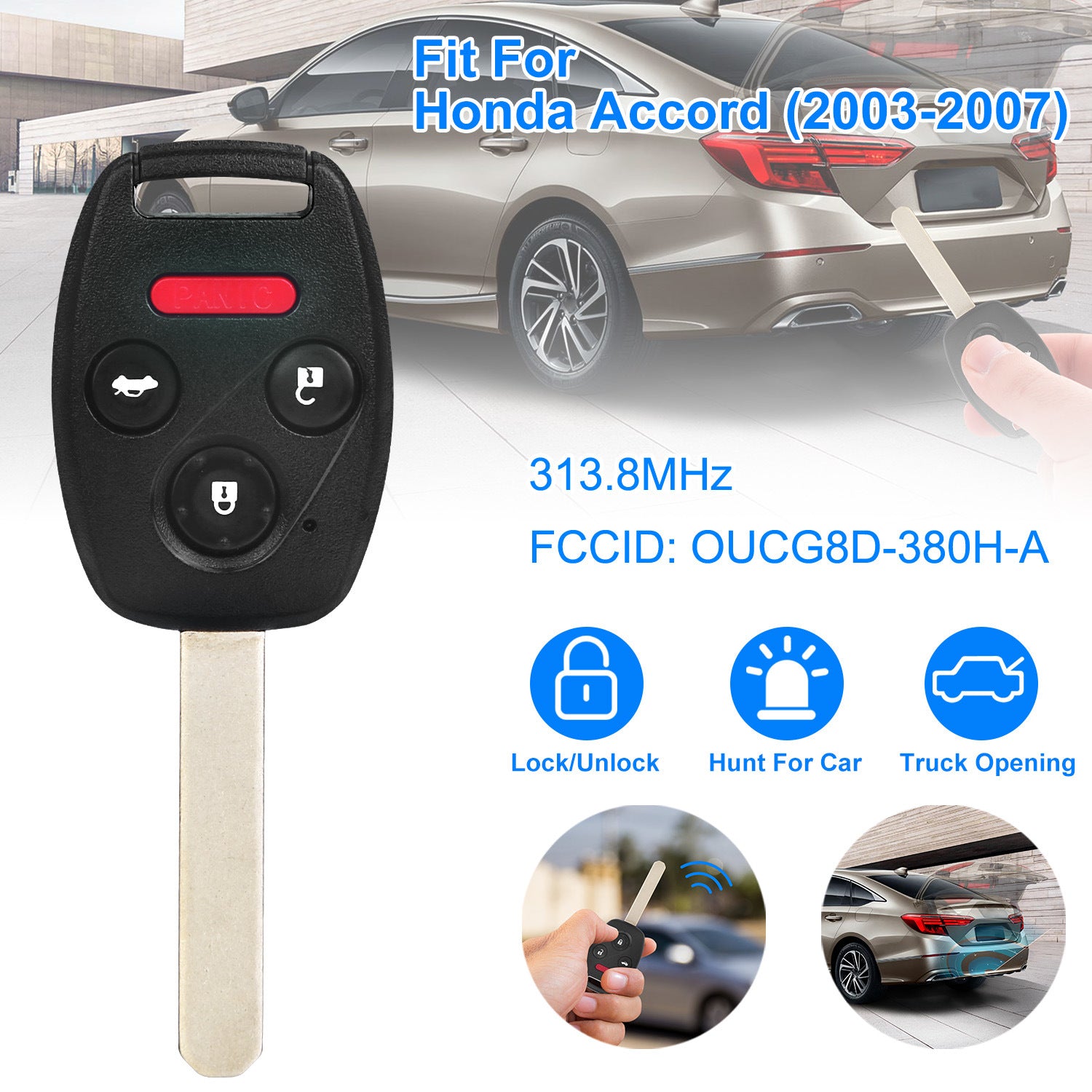 Fit For Honda Accord 2003-2007 Remote Keyless Entry Shell Button