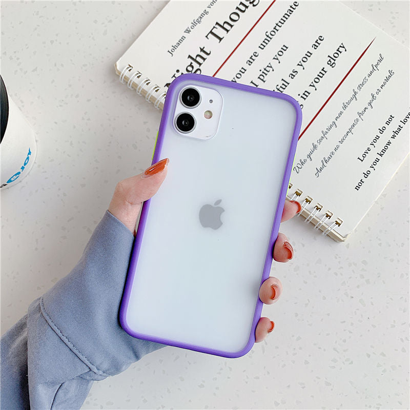 Mint Hybrid Simple Matte Bumper Phone Case For iPhone 12 11 11Pro Max XR XS Max 6S 8 7 Plus Shockproof Soft Silicone Clear Cover