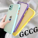 Mint Hybrid Simple Matte Bumper Phone Case For iPhone 12 11 11Pro Max XR XS Max 6S 8 7 Plus Shockproof Soft Silicone Clear Cover