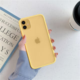 Mint Hybrid Simple Matte Bumper Phone Case For iPhone 12 11 11Pro Max XR XS Max 6S 8 7 Plus Shockproof Soft Silicone Clear Cover