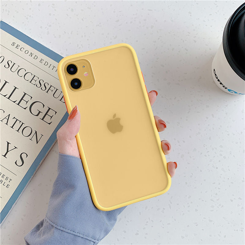 Mint Hybrid Simple Matte Bumper Phone Case For iPhone 12 11 11Pro Max XR XS Max 6S 8 7 Plus Shockproof Soft Silicone Clear Cover