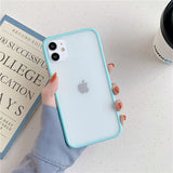 Mint Hybrid Simple Matte Bumper Phone Case For iPhone 12 11 11Pro Max XR XS Max 6S 8 7 Plus Shockproof Soft Silicone Clear Cover