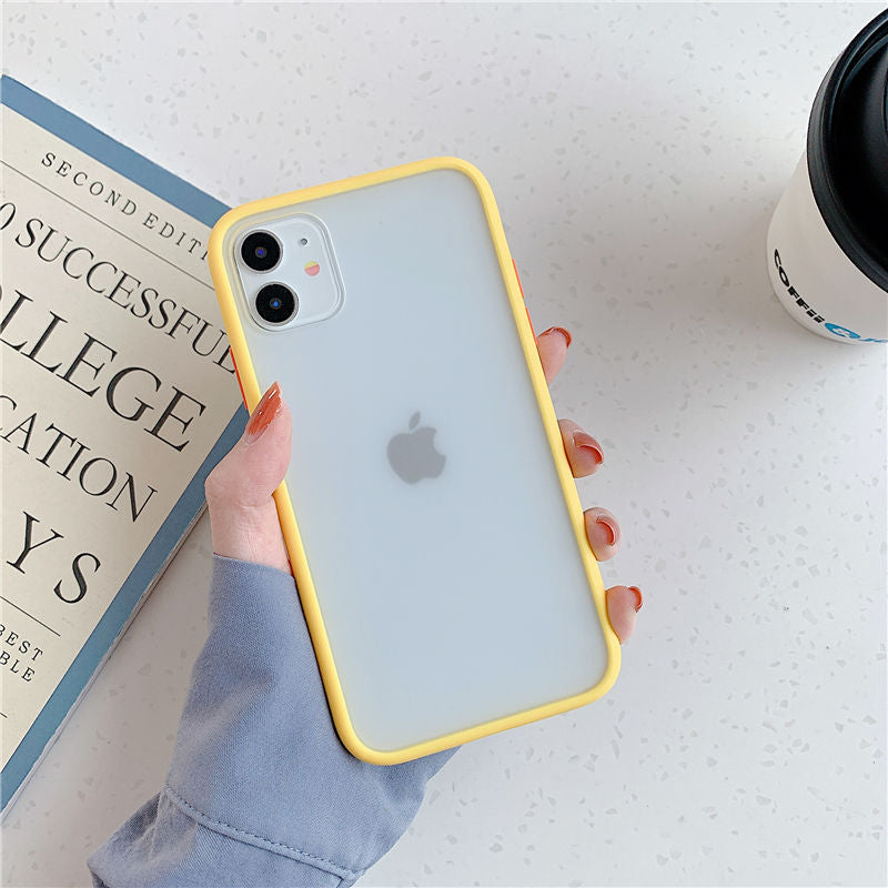 Mint Hybrid Simple Matte Bumper Phone Case For iPhone 12 11 11Pro Max XR XS Max 6S 8 7 Plus Shockproof Soft Silicone Clear Cover