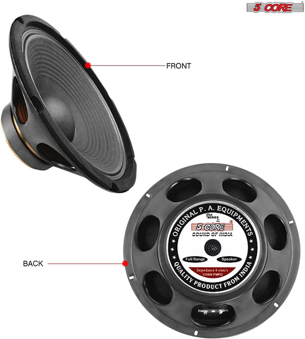12 inch Subwoofer Replacement DJ Speaker Sub Woofer Loudspeaker Wide Full Range Loud 5 Core SP 12135 Ratings