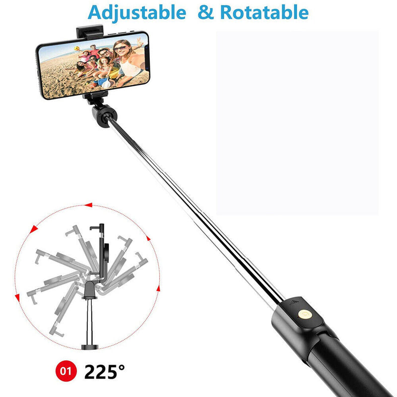 Extendable Selfie Stick Monopod Tripod +Wireless Remote Shutter For Cell Phone