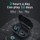 Cyboris IPX7 Waterproof Wireless Sports Earphones Bluetooth 5.0 Touch Control Host Switch On-ear Headphones Professional Water-resistance 8D Sound Surround Headsets Magnetic Charging