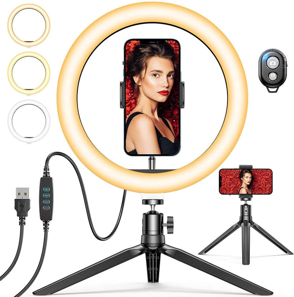 10" Selfie Ring Light with Tripod Stand & Phone Holder