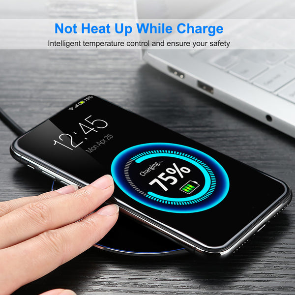 Wireless Charger Qi-Certified Ultra-Slim 5W Charging Pad for iPhone XS MAX/XR/XS/X/ 8/8 Plus