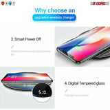 Wireless Fast Charger Pad Glass Top Qi 15W Boost charge for iPhone Samsung Slim Wire Less Charging USB-C 2020 5 Core CDKW01 B