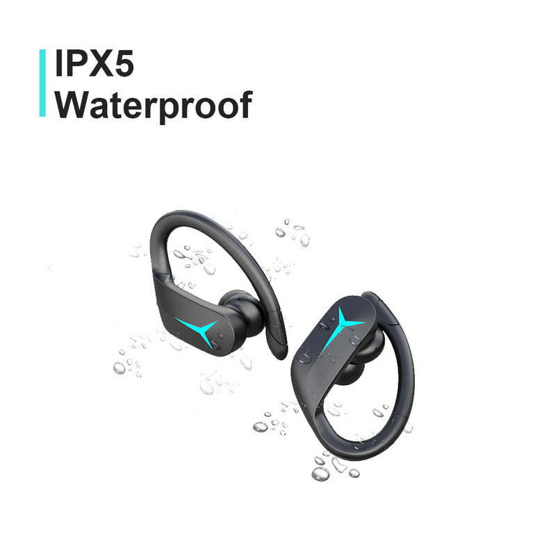 Cyboris 8D Sound HIFI Bass Smart Wireless Sports Headset Waterproof and Sweat-resistant Heasphone Bluetooth 5.0 Touch Control Portable Earphone with LED Cold-light Power Display Voice Assistant