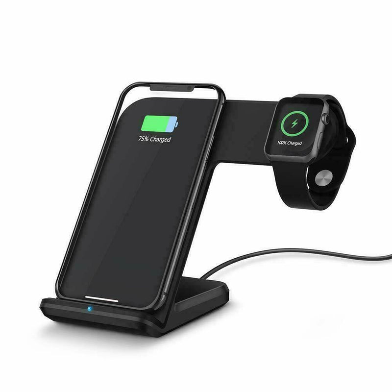 Free shipping 2in1 Qi Wireless Charging Dock Stand For Apple iPhone 8/XR/X/XS Max/11 Pro Max