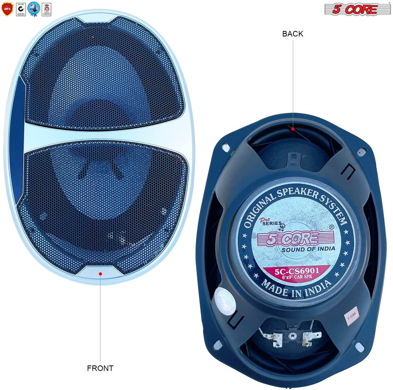 Car Speaker Coaxial 3 Way 6X9 Sold in Pair 1100 Watts PMPO Full Range Speakers for Car Audio Premium Quality 5 Core CS 6901