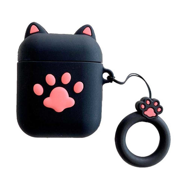 Black Cartoon Cat Claw Silicone Protective Case for Wireless Headphones Cute Bluetooth Wireless Earbuds Headphones Case