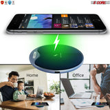 Wireless Fast Charger Pad Glass Top Qi 15W Boost charge for iPhone Samsung Slim Wire Less Charging USB-C 2020 5 Core CDKW01 MG