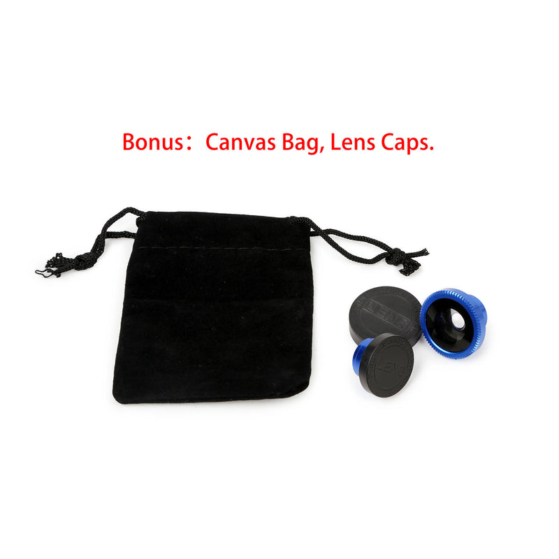 Phone Camera Lens Kit Magnetic 180°Fisheye Lens 0.67xWide Angle 10X Macro Lens