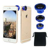 Phone Camera Lens Kit Magnetic 180°Fisheye Lens 0.67xWide Angle 10X Macro Lens