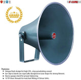 Indoor Outdoor PA Loud Speaker Horn 18 Inch (1000W PMPO) Waterproof 5 Core