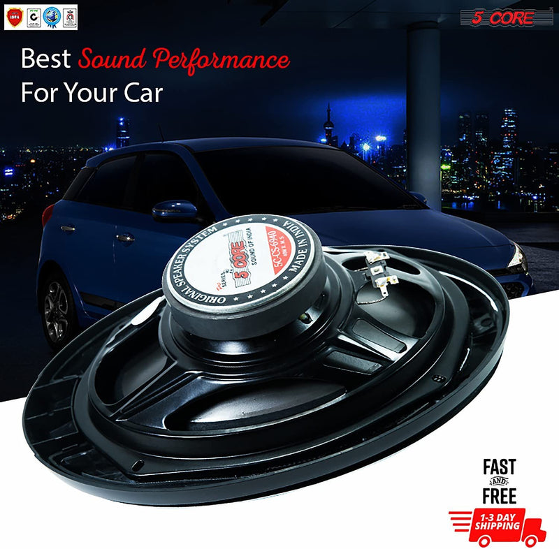 Car Speaker Coaxial 3 Way 6X9 Sold in Pair 1600 Watts PMPO Speakers for Car Audio Premium Quality 5 Core CS6940
