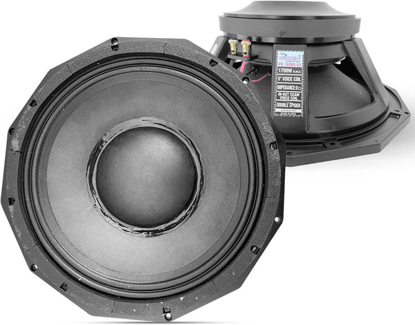 18 inch Subwoofer Replacement PRO DJ Speaker Sub Woofer Loudspeaker Wide Full Range Loud Aluminium Body Wide Full Range 2500W PMPO 8 Ohms 5 Core Ratings FR 18280 02AL