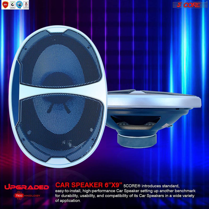 Car Speaker Coaxial 3 Way 6X9 Sold in Pair 1100 Watts PMPO Full Range Speakers for Car Audio Premium Quality 5 Core CS 6901