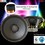 18 inch Subwoofer Replacement PRO DJ Speaker Sub Woofer Loudspeaker Wide Full Range Loud 2500W PMPO 107oz 8 Ohms 5 Core Ratings (18-220 04 AL)