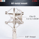 Metal Shock Mount Studio Recording Microphone Stand Mic Holder (silver) 5 Core