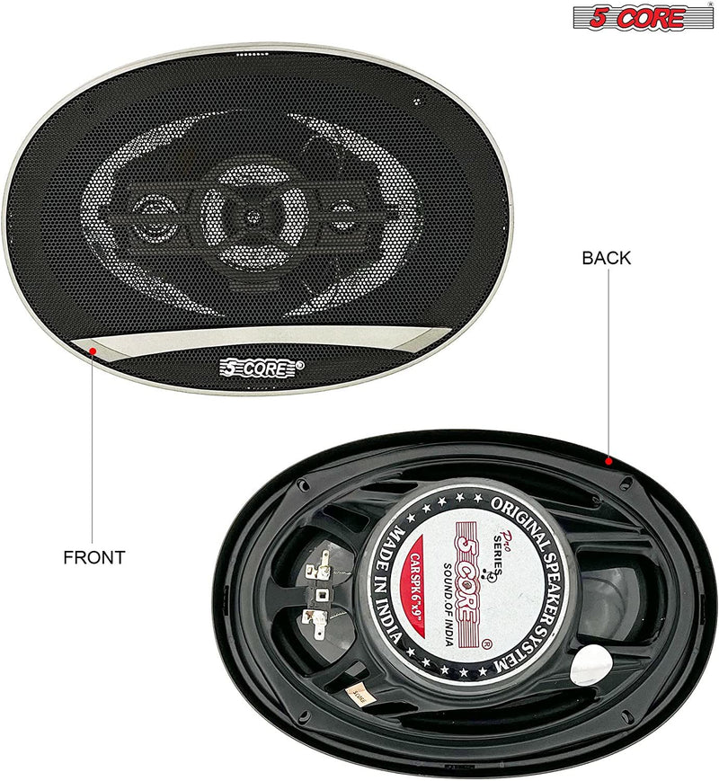 Car Speaker Coaxial 3 Way 6X9 Sold in Pair 800 Watts PMPO Full Range Speakers for Car Audio Premium Quality 5 Core CS 69 17