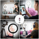 Selfie Ring Light with Desktop Tripod LED Ring Light Mini LED Camera Makeup Ringlight Compatible for iPhone Android Phones