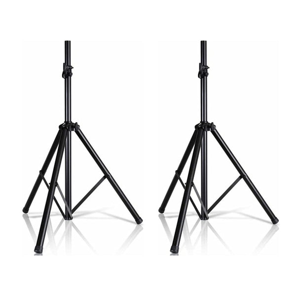 Premium Speaker Stands Pair Universal Dual PA DJ Tripod 2 Kit with Adjustable Height with Heavy Duty Durable Steel for Easy Mobility Safety PIN Screw Locks 5Core SS HD 2PK WOB