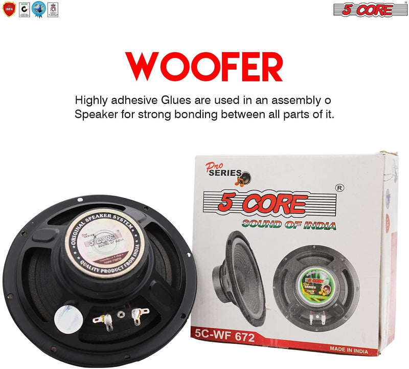 6.5 inch Car Subwoofer Replacement DJ Speaker Sub Woofer Loudspeaker Wide Range Loud 5 Core WF 672