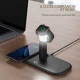 5 in 1 Wireless Charger Smart Lamp, Wireless Charging Station for iWatch S5/4/3/2/1 & AirPods 3/2/1 & Huawei P30/Mate 20 Pro & iPhone 11/XR/XS Max/Xs/X/8/8P