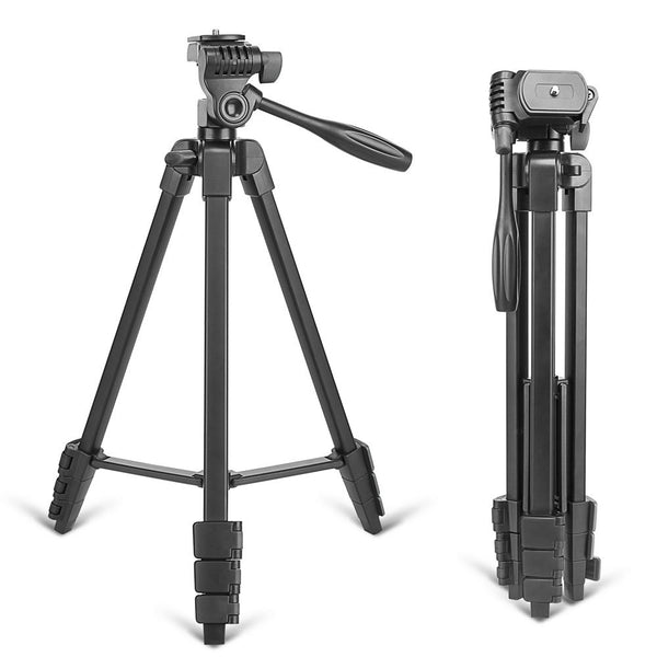 Portable Tripod with Phone Clip and Bluetooth Remote Black--YS