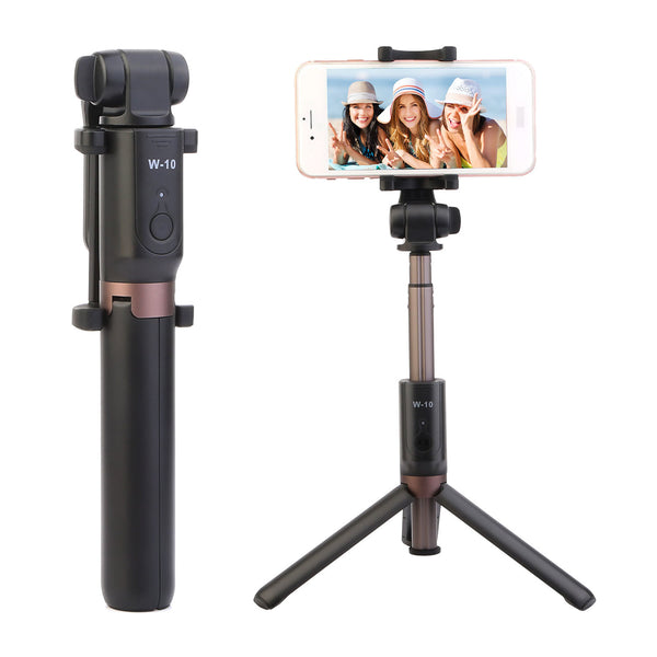 Wireless Selfie Stick Extendable Phone Camera Stick Tripod w/ Detachable Rechargeable Remote Shutter