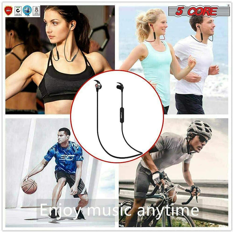 Premium Bluetooth Headphones,Bluetooth Earbuds Neckband Magnetic Wireless Bluetooth 5.0 Headphones Sweatproof & IPX7 Waterproof Earphones 12 Hours Playtime for Gym Workout 5 Core EP02 S