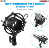 Metal Shock Mount Studio Recording Microphone Stand Mic Holder (black) 5 Core