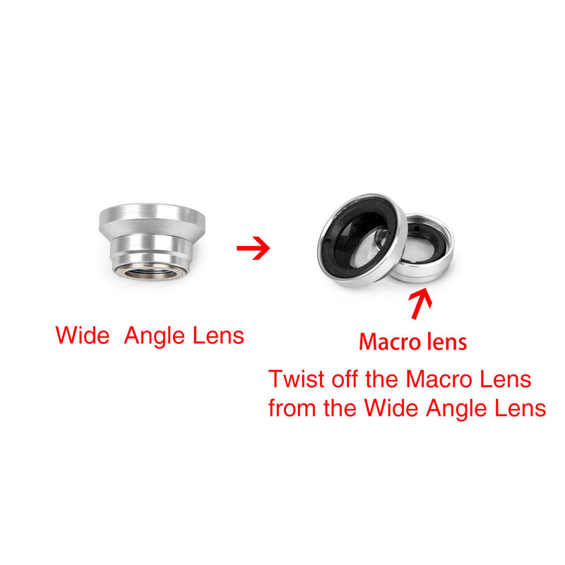 Phone Camera Lens Kit Magnetic 180°Fisheye Lens 0.67xWide Angle 10X Macro Lens