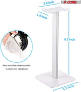 Headphone Stand Headset Holder with Aluminum Supporting Bar Flexible ABS Solid Base for All Headphones Size HD STND (White)