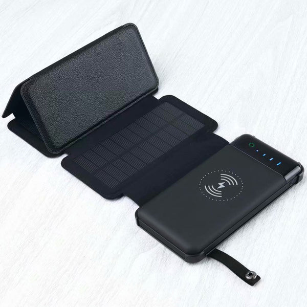 Portable Solar PowerBank Waterproof 12000mAh Foldable Wireless charger Power bank With LED Light for Xiaomi iPhone Mobile Phone