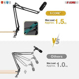 Microphone Stand Suspension Boom Scissor Arm Upgraded Studio Microphone Mic Holder Mike Stand Clamp 5 Core MS ARM (White)