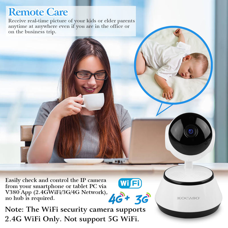 720P WiFi IP Camera Motion Detection IR Night Vision Indoor 360 Degree Coverage Security Surveillance App Cloud Available
